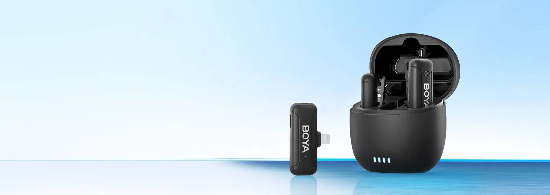 میکروفون یقه ای بی سیم دو مخاطب بویا مدل BY-WM3T-D2 BOYA ا پورت لایتنینگ آیفونی 1 میکروفون یقه ای بی سیم بویا BY-WM3T-D2