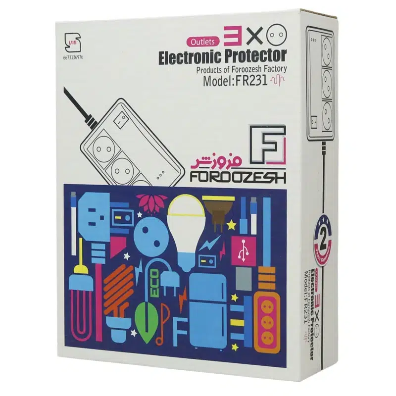 محافظ برق 3 خانه فروزش FR231 کابل 1.8 متری